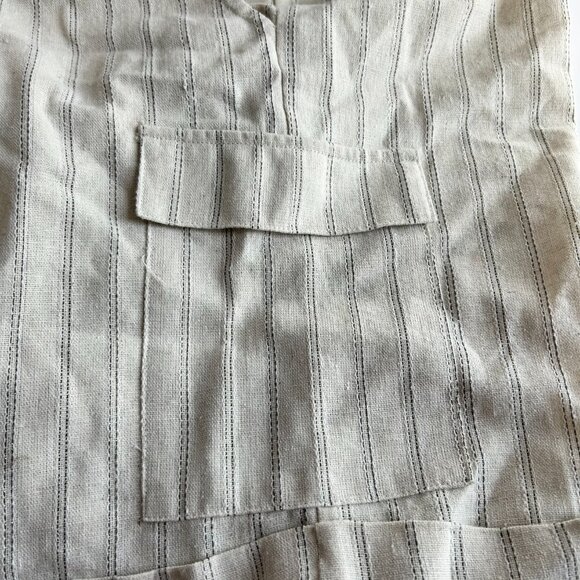 Nwot Modern Works shorts in beige and gray strips women's size large - Picture 3 of 8